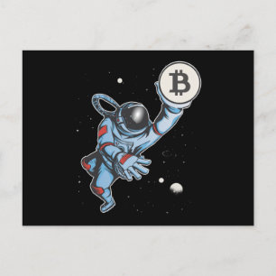 Carte Postale Bitcoin à l'astronaute de lune