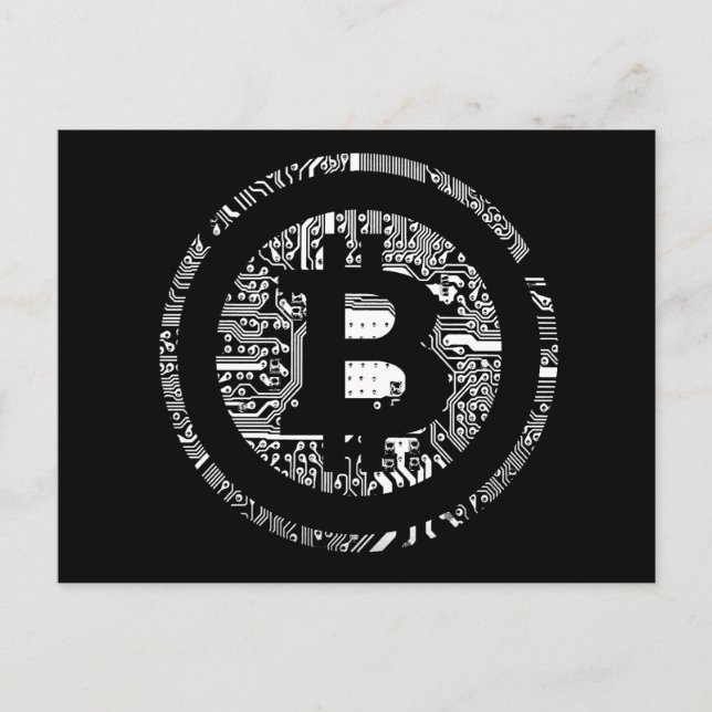 Carte Postale Bitcoin Black Edition (Devant)