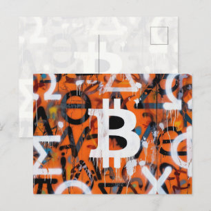 Carte Postale "Bitcoin Graffiti" (Style #2) Art de rue