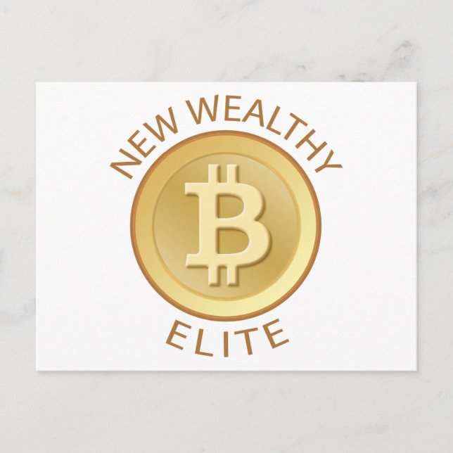 Carte Postale Bitcoin - Nouvelle élite riche (Devant)