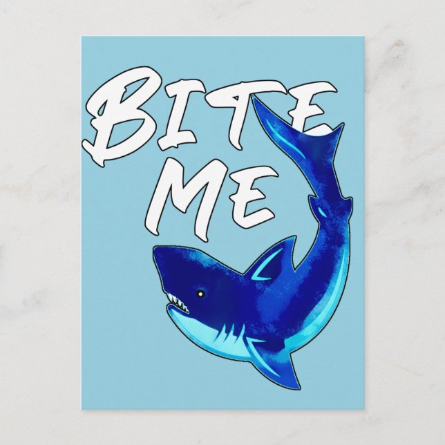 Carte Postale Bite Me - Requin (Devant)
