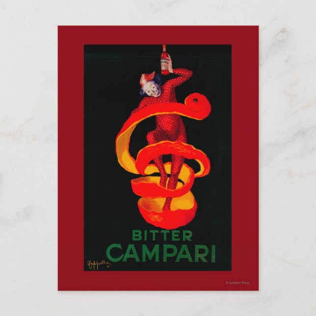Carte Postale Bitter Campari Poster Vintage Europe (Devant)