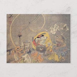Carte Postale Bizarre Ancient Japanese Painting of Demons