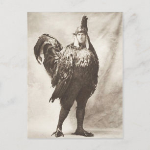 Carte Postale Bizarre photo Vintage du costume de poulet