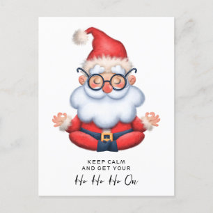Carte Postale Bizarre Santa Claus Méditer Conserver le calme