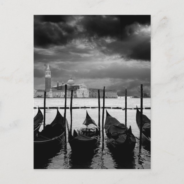 Carte Postale Black Blanc Grand Canal Venise Italie Voyage (Devant)