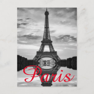 Carte Postale Black Blanc Tour Eiffel Paris Love City Travel