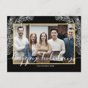 Carte postale Black Business Happy Holiday avec ph