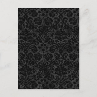 Carte Postale Black Charcoal Damask