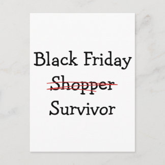 Carte Postale Black Friday Shopper Survivor vêtements et t-shirt