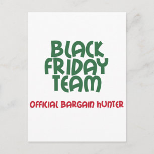 Carte Postale Black Friday Team : Officiel Chasseur de négociati
