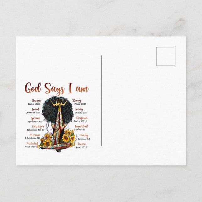 Carte Postale Black Girl Magic Anniversaire Sista Melanin Femme (Dos)