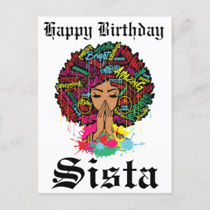 Carte Postale Black Girl Magic Anniversaire Sista Melanin Femme