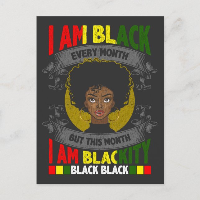 Carte Postale Black Histoire Mois Noir Chaque mois Femme (Devant)