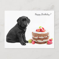 Black Lab Puppy - Dog Happy Birthday - Labrador