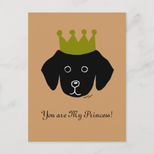 Carte Postale Black Lab Retriever Drôle Illustration de dessin a