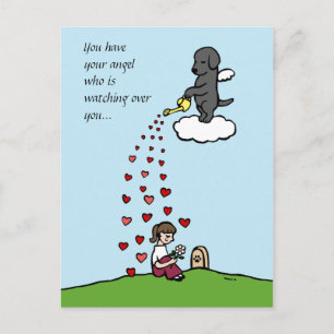 Carte Postale Black Labrador Angel avec amour