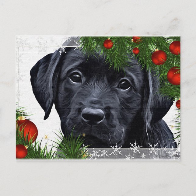 Carte Postale Black Labrador Christmas - Fête du chien - Black L (Devant)
