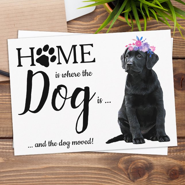 Carte Postale Black Labrador Nous avons déplacé le Faire-part de (Créateur téléchargé)