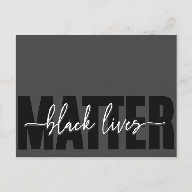 Carte postale Black Loves Matt Typography (Devant)