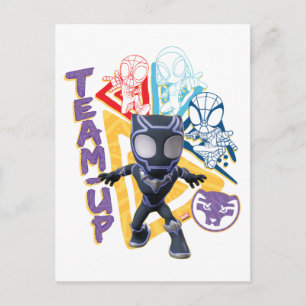 Carte Postale Black Panther & Spidey Équipe "Équipe-Ensemble"