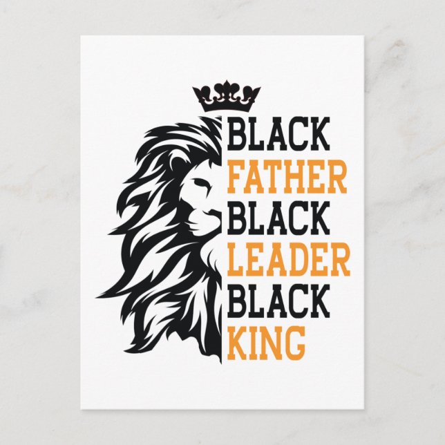 Carte Postale Black Père Black Leader Black King Fête des pères (Devant)