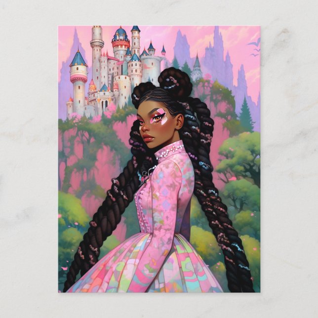Carte Postale Black Princess Imaginaire Art (Devant)