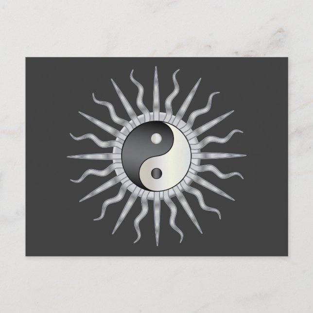 Carte Postale Black Starburst Yin Yang (Devant)