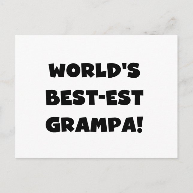 Carte Postale Black Text Les meilleurs t-shirts Grampa du monde (Devant)
