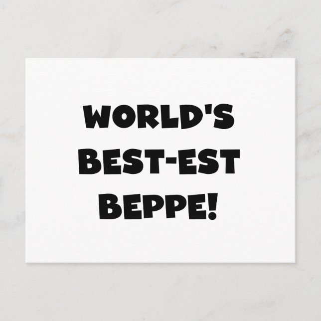 Carte Postale Black Text Meilleurs T-shirts et cadeaux de Beppe (Devant)