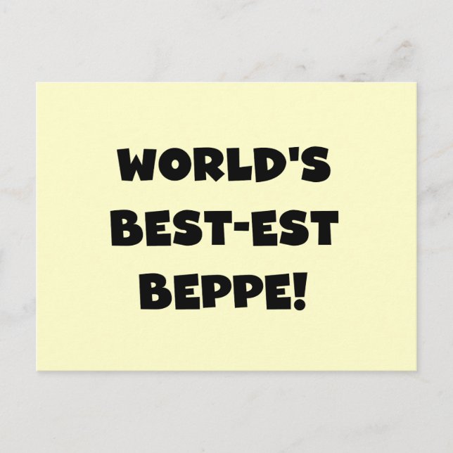 Carte Postale Black Text Meilleurs T-shirts et cadeaux de Beppe (Devant)