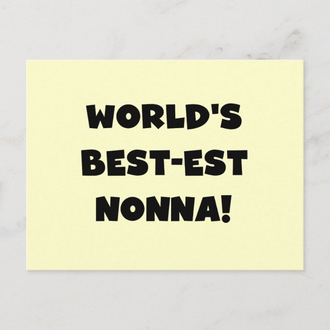 Carte Postale Black Text Meilleurs T-shirts et cadeaux Nonna (Devant)