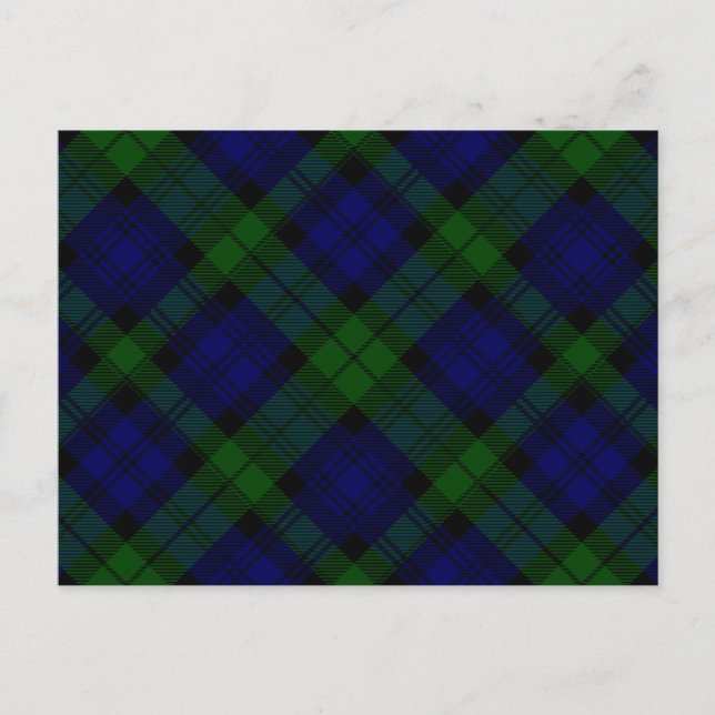 Carte Postale Black Watch Tartan bleu vert Plaid (Devant)