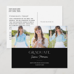 Carte Postale Black & White 2023 Graduate Multi Photo Graduation
