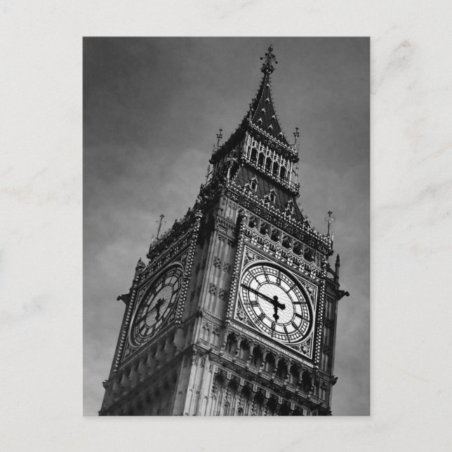 Carte Postale Black & White Big Ben Europe Travel Art Photograph (Devant)
