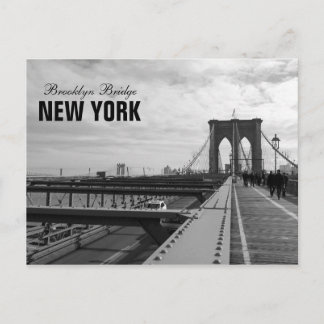 Carte Postale Black White Brooklyn Bridge