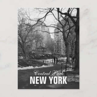 Carte Postale Black White Central Park New York
