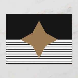Carte Postale Black White Colorblock & Brown Diamond