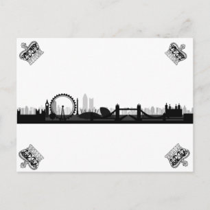 Carte Postale Black & White Crown London Eye Skyli