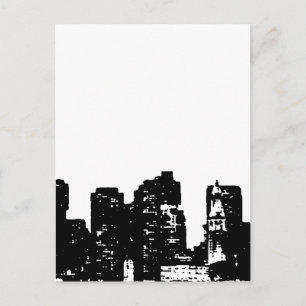 Carte Postale Black White Pop Art New York