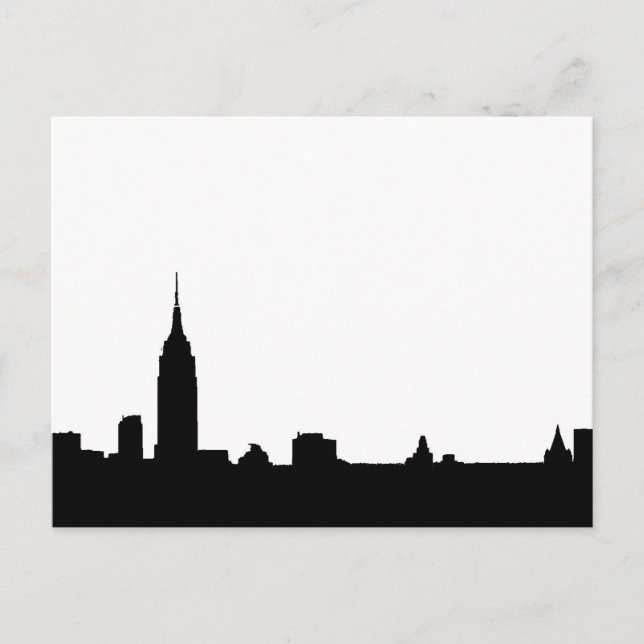 Carte postale Black White Pop Art New York Silhoue (Devant)