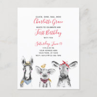 Black White Red Script Farm Invitation Anniversair
