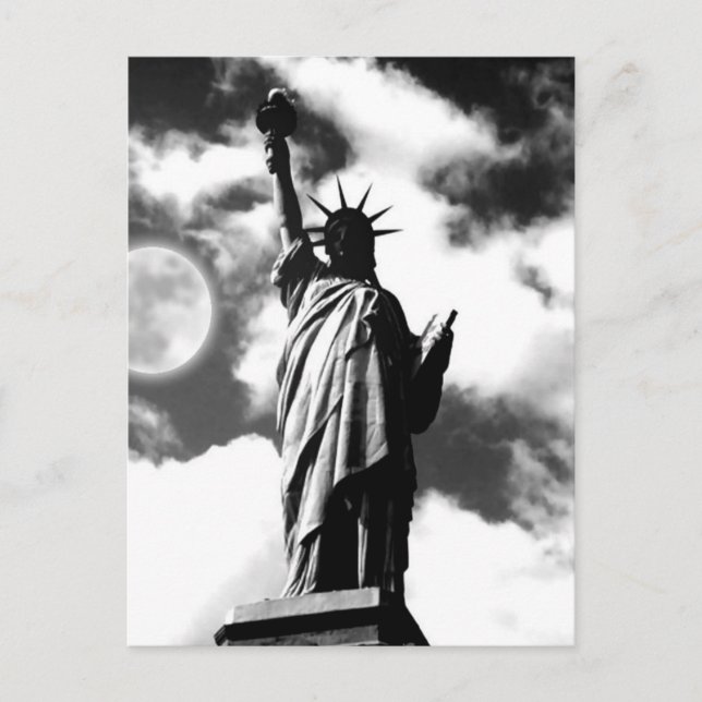 Carte postale Black White Statue of Liberty New Yo (Devant)