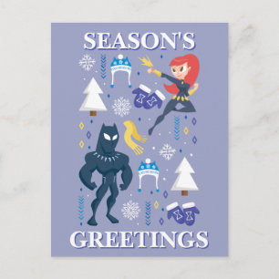 Carte Postale Black Widow & Black Panther Graphique d'hiver