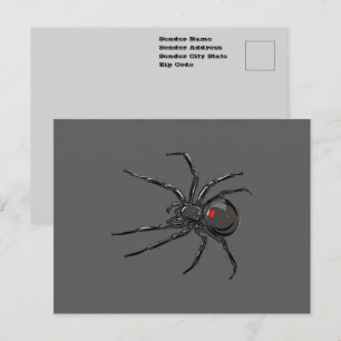 Carte Postale Black Widow Spider Dessin original
