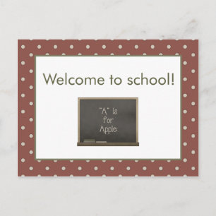 Carte postale Blackboard Welcome to School
