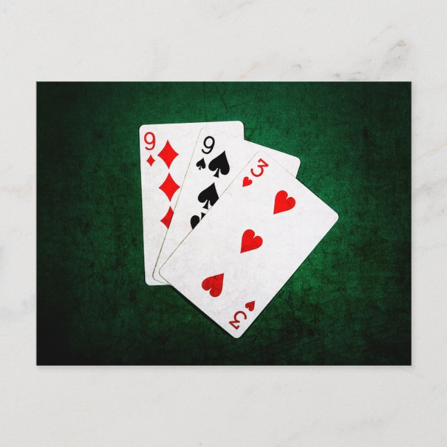 Carte Postale Blackjack 21 point - Neuf, Neuf, Trois (Devant)