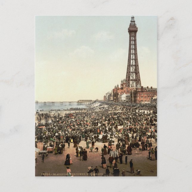 Carte Postale Blackpool Tower, Lancashire, Angleterre, vers 1895 (Devant)