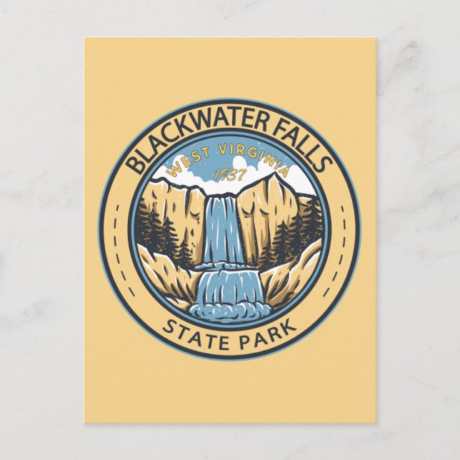 Carte Postale Blackwater Falls State Park West Virginia Badge (Devant)