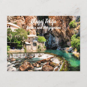 Carte Postale Blagaj Tekija Derviche stylisé Bosnie-Herzégovine